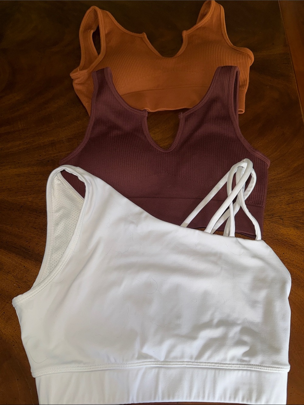 Nikki Font Sport Bra Lot- White, Rust, Wine S Small
